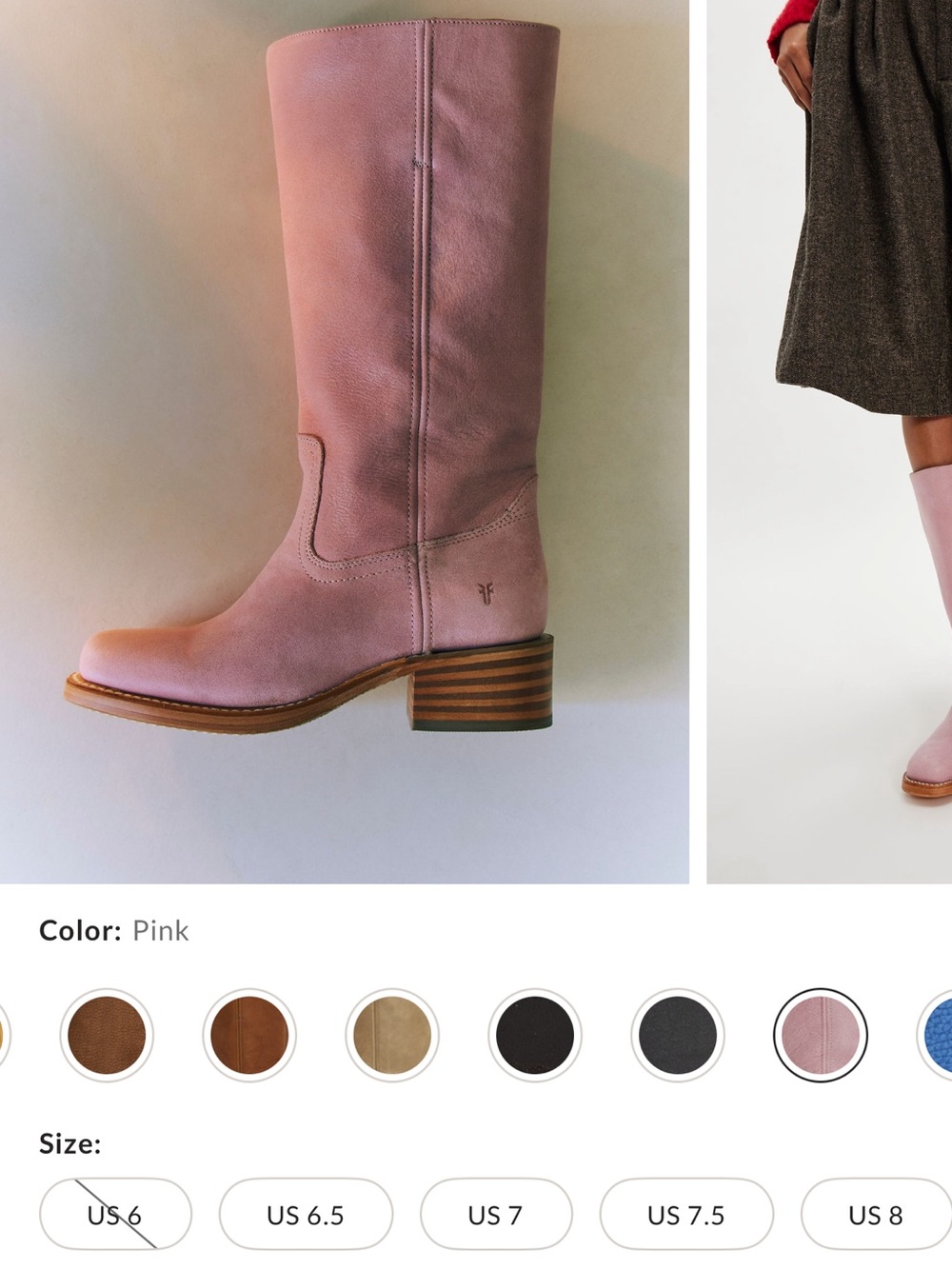 Frye Pink Leather Campus boots brand new - Picture 3 of 5